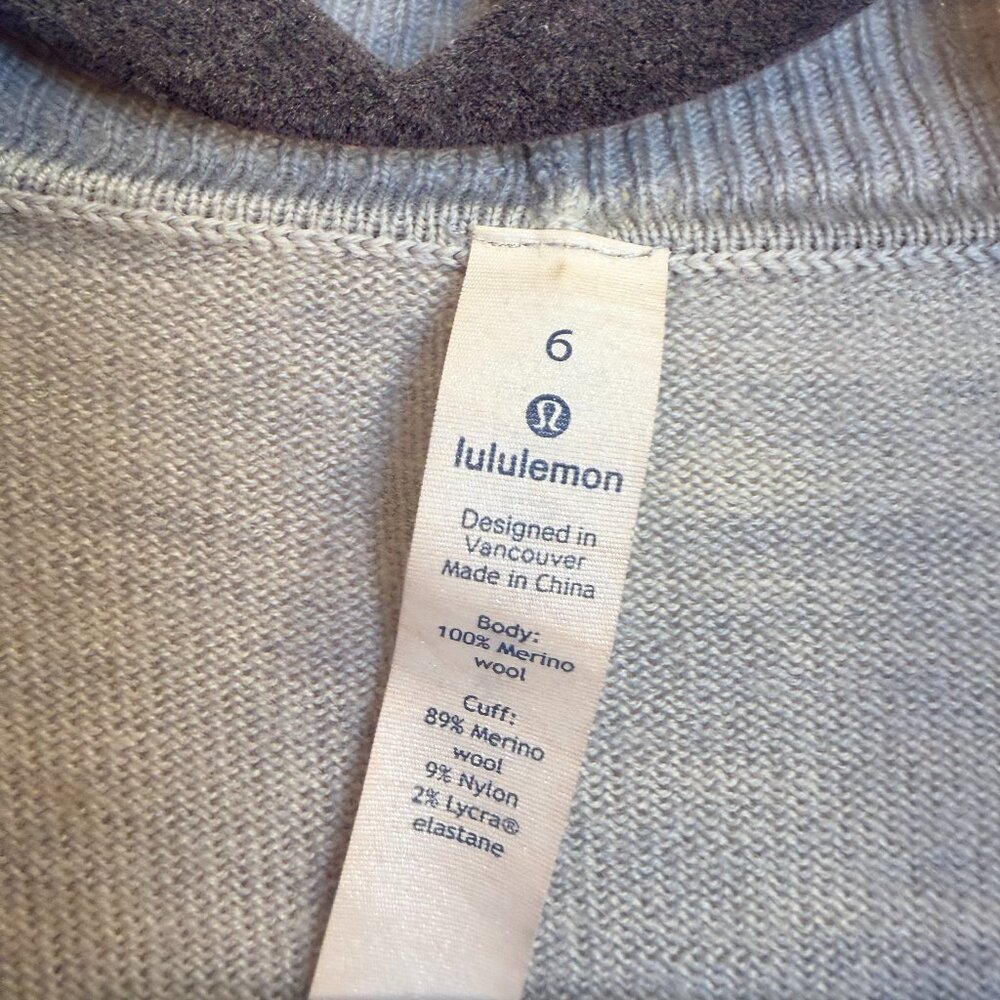 Lululemon Merino Wool Wrap Cardigan Gray Size 6 - Picture 4 of 9